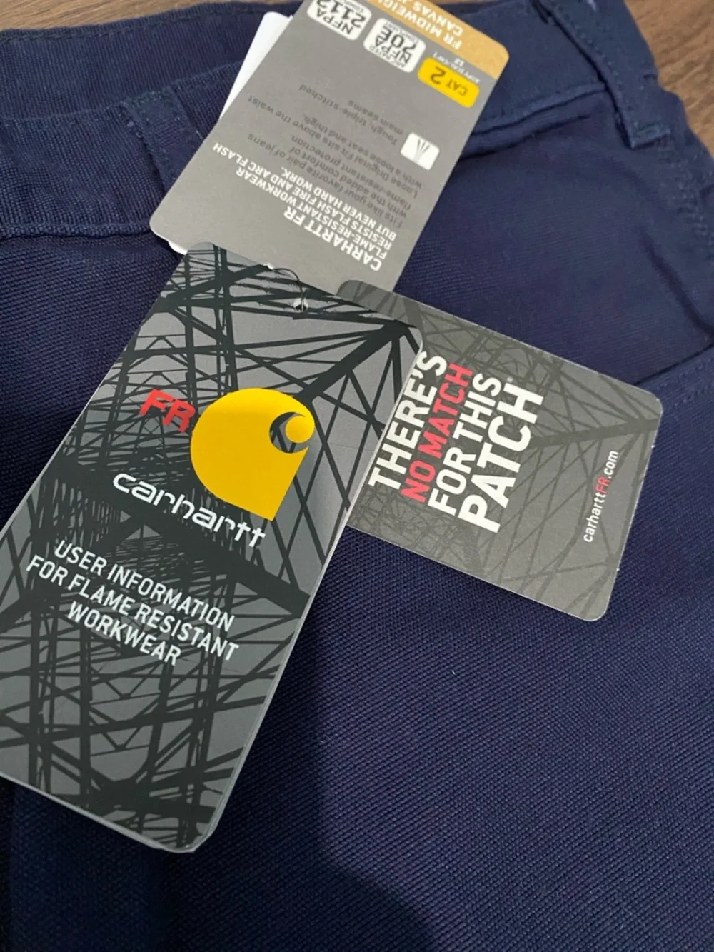 Carhartt Mens NWT Navy Flame Resistant Cat 2 Canvas Work Pants Lot( x2) 38 X 32 - Picture 12 of 15